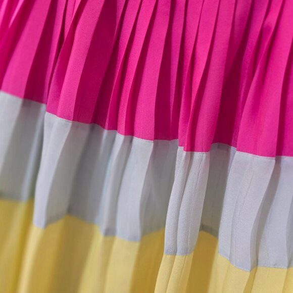 Color block Sleeveless Spring Easter TED BAKER Pleated Dress sz8 - Picture 4 of 7